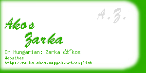 akos zarka business card